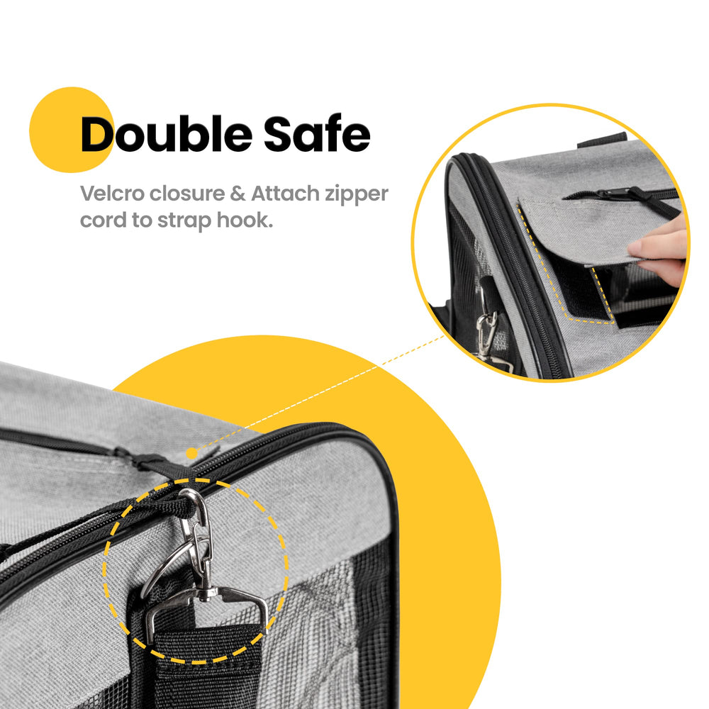 Conlun carrier interior safety leash keeps pets secure during journeys