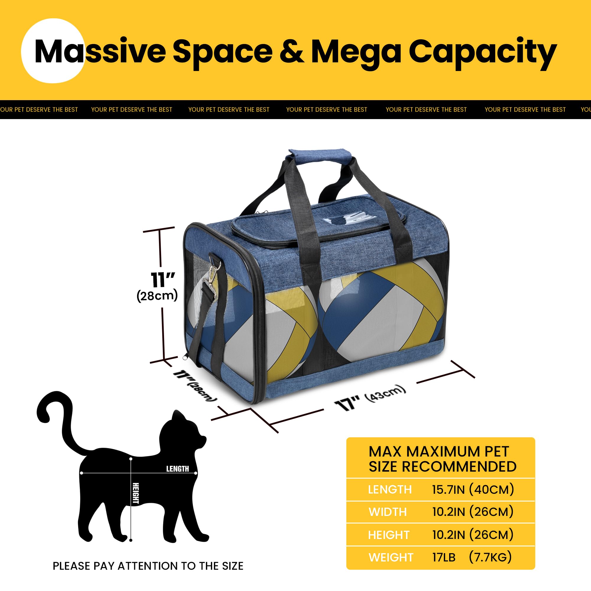Conlun cat carrier with inner safety leash keeps your small pet secure.