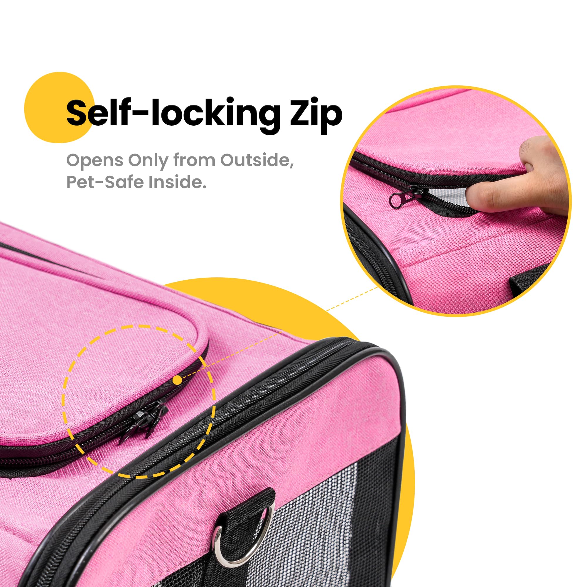 Conlun Cat Carrier mesh windows deliver fresh air and reduced anxiety on trips.