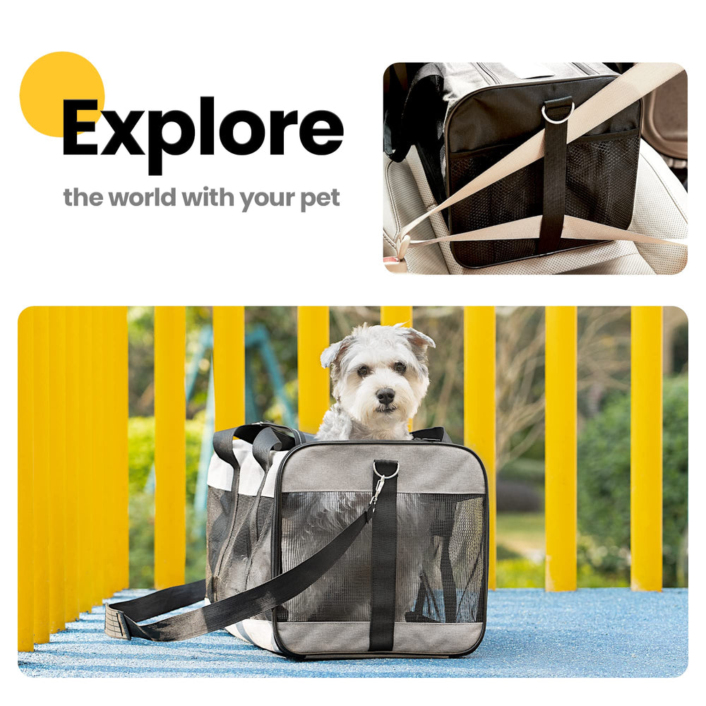 Conlun cat carrier suitable for small pets up to 15 lbs during travel
