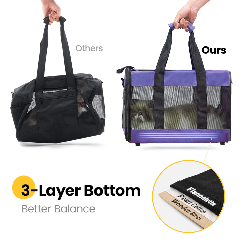 Conlun cat carrier soft-side durable polyester construction