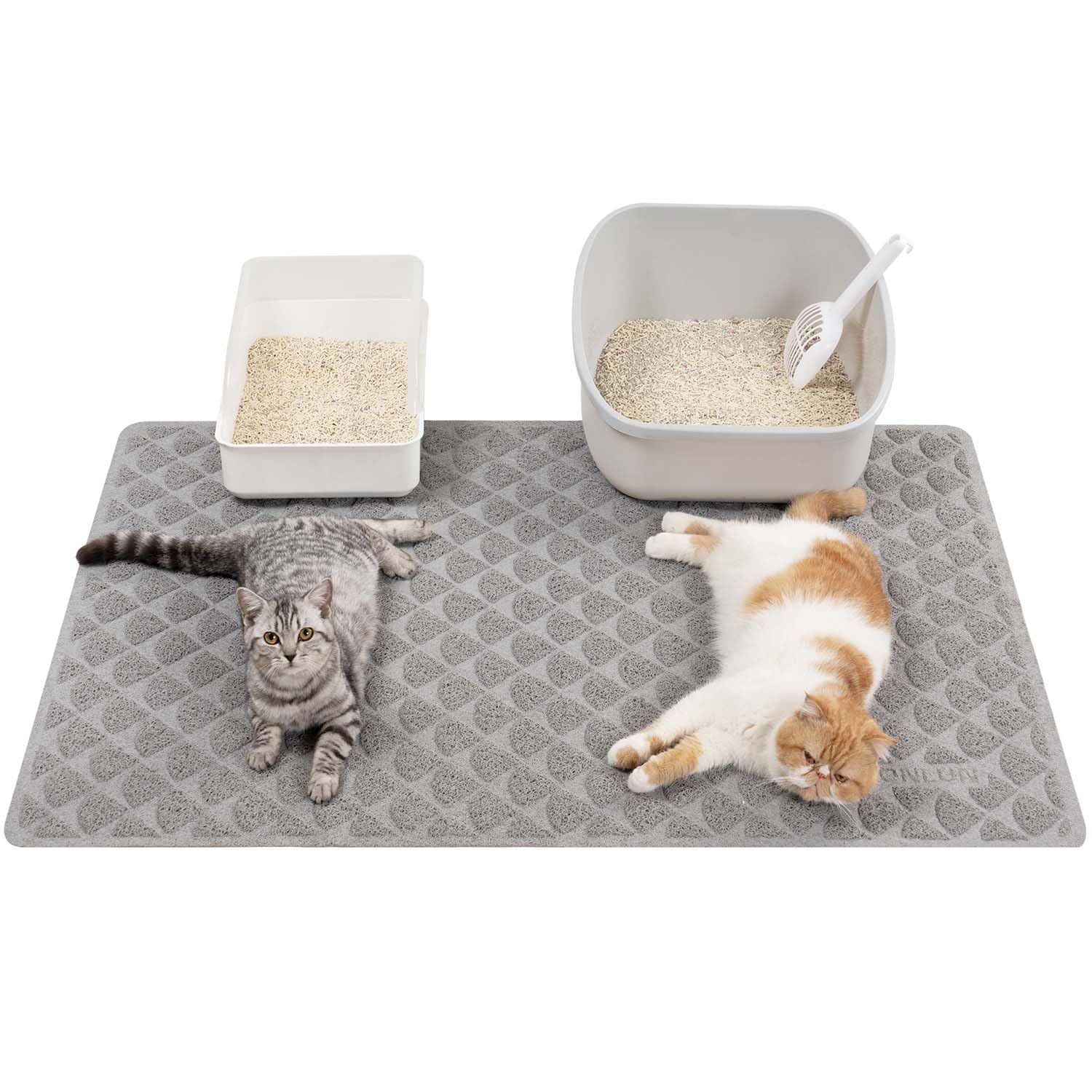 Conlun cat litter mat deep grooves captures loose litter for cleaner floors