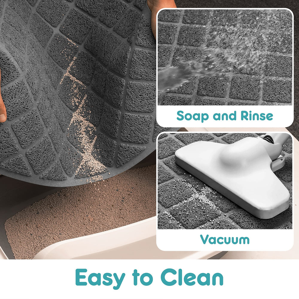Conlun cat litter mat dimension-47x35 displays size coverage for large litter areas.