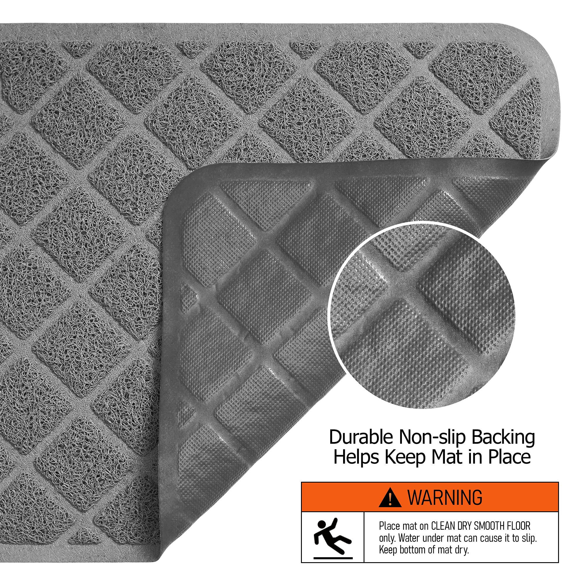 Conlun cat litter mat easy-clean-action demonstrates shake, vacuum, or rinse cleanup.