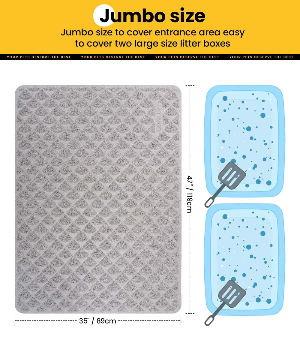 Conlun cat litter mat non-slip back keeps mat in place
