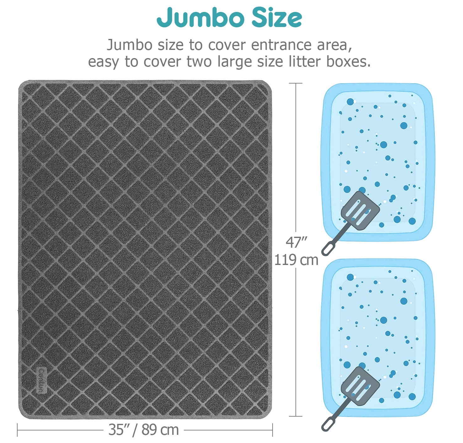 Conlun cat litter mat waterproof-back demonstrates moisture resistance protecting floors.
