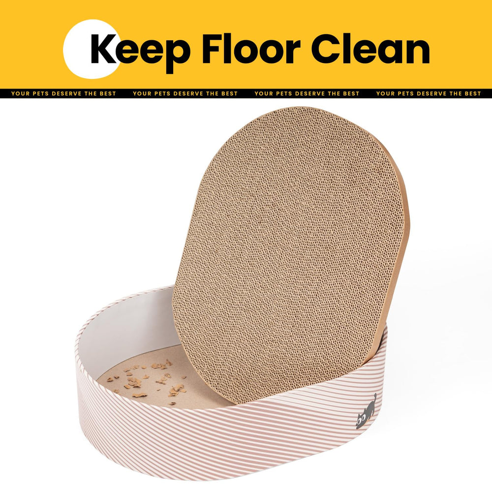 Conlun cat-scratcher-box-in-use demonstrates multi-cat suitability and shared playtime.