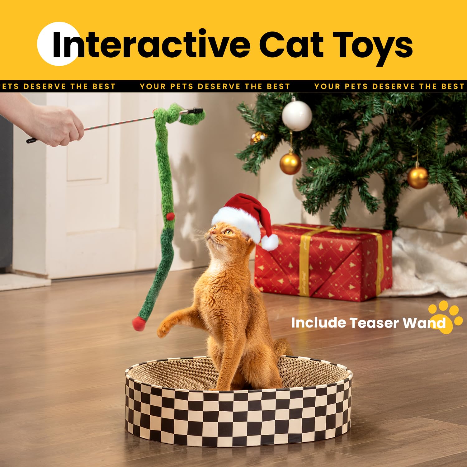 Conlun cat scratcher cardboard concave surface promotes natural scratching while protecting furniture.