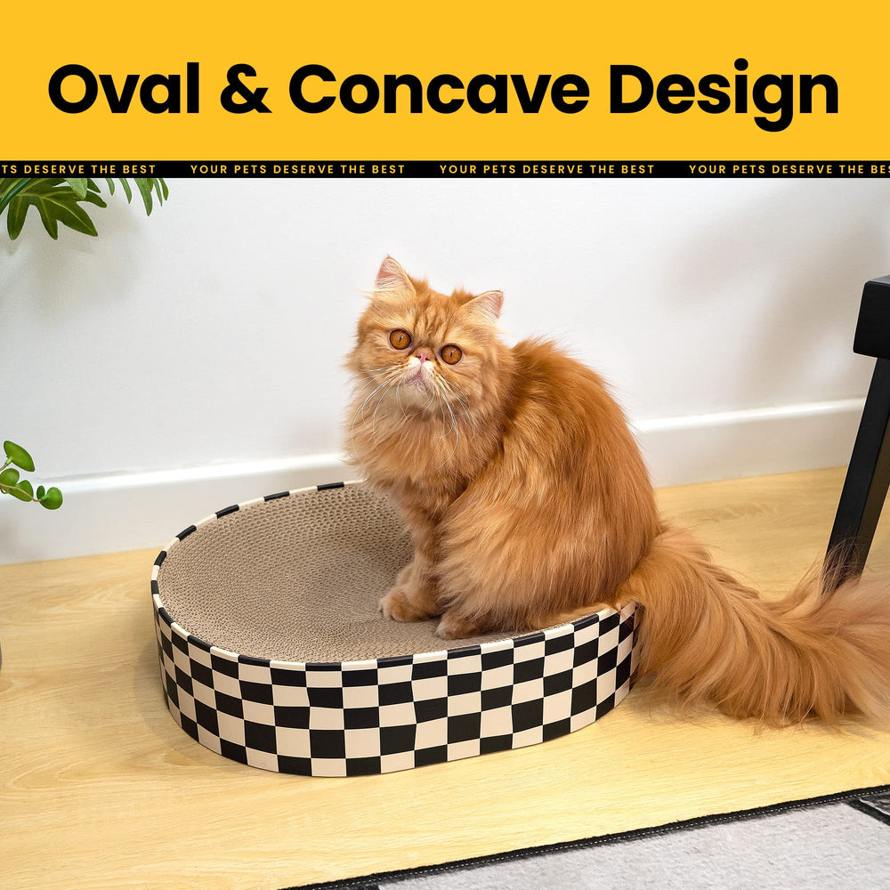 Conlun 2-in-1 scratcher and rest feature lets cats scratch and nap in one spot.