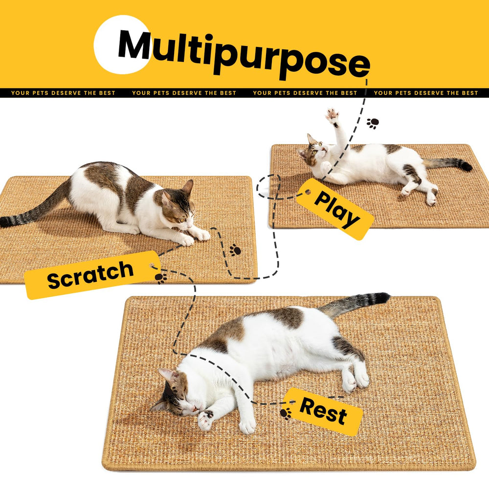Conlun Cat Scratcher Mat on floors protects furniture from claw damage.