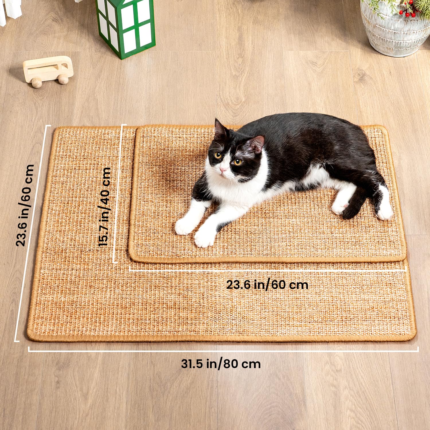 Conlun Cat Scratcher Mat doubles as play mat and furniture protector.
