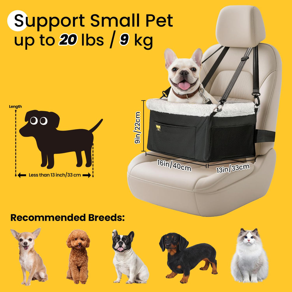 Conlun dog car seat booster with safety leash ensures secure journeys.