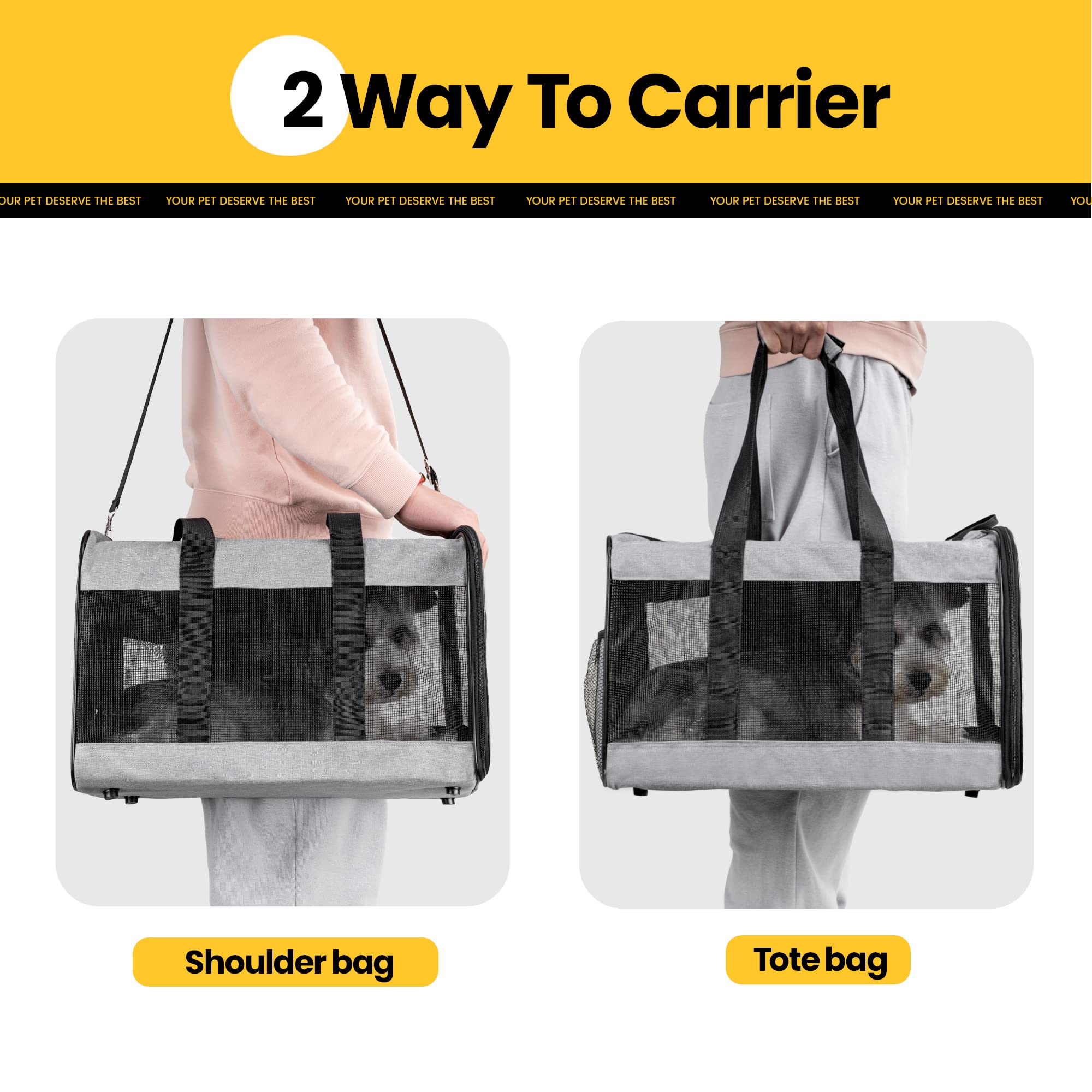 Conlun exterior pocket storage image emphasizes convenient on-the-go packing