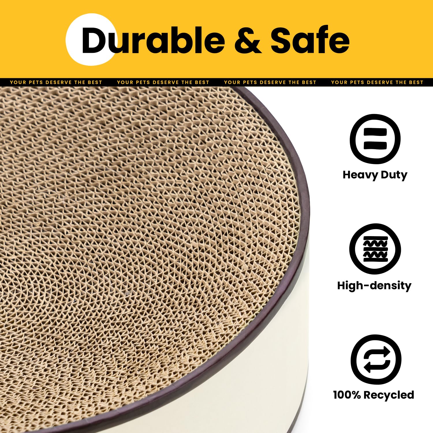 Conlun Oval Cat Scratcher Bed blush top view invites play and rest.