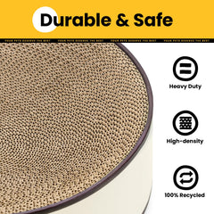 Conlun Oval Cat Scratcher Bed blush top view invites play and rest.