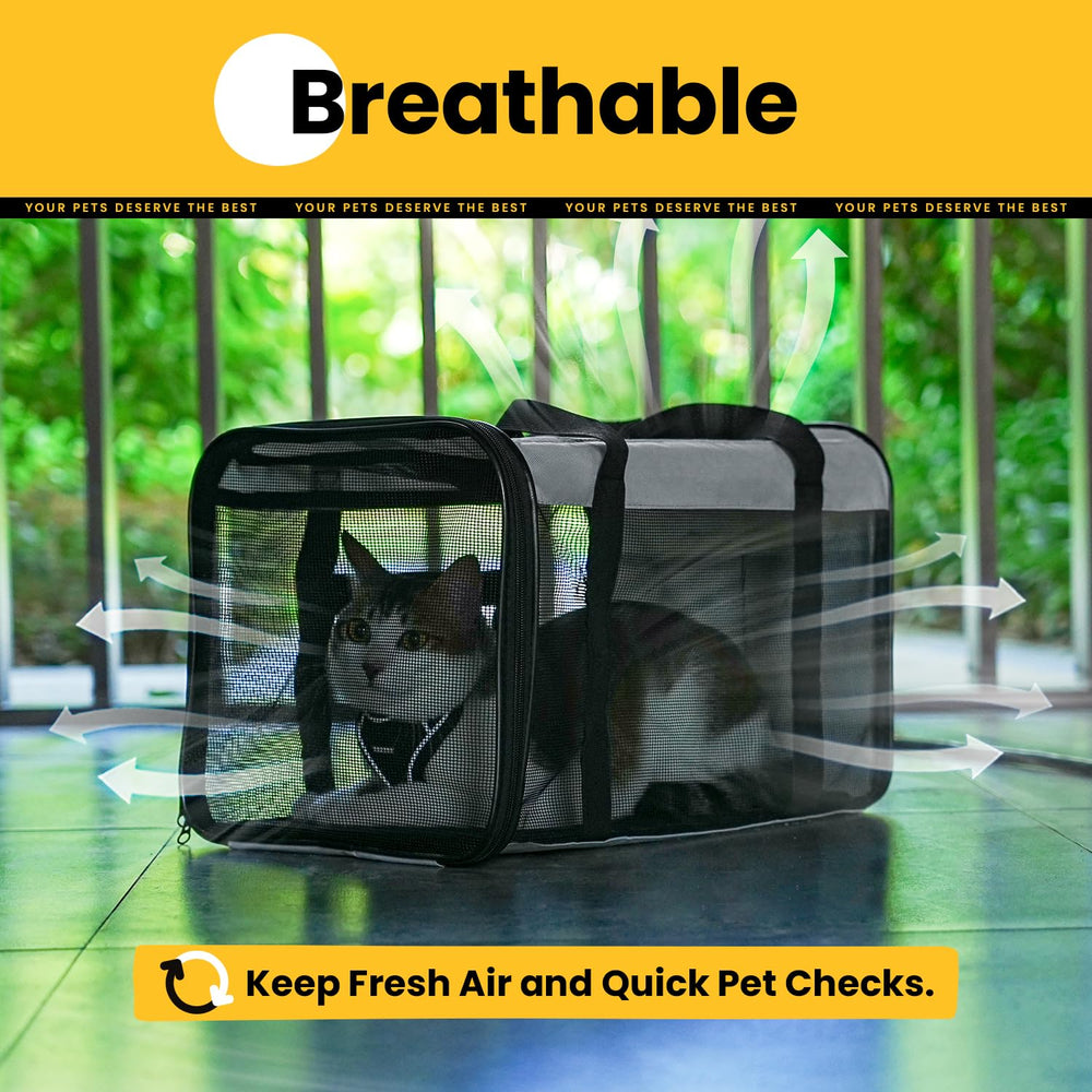 Conlun soft-sided cat carrier airline approved label simplifies travel planning