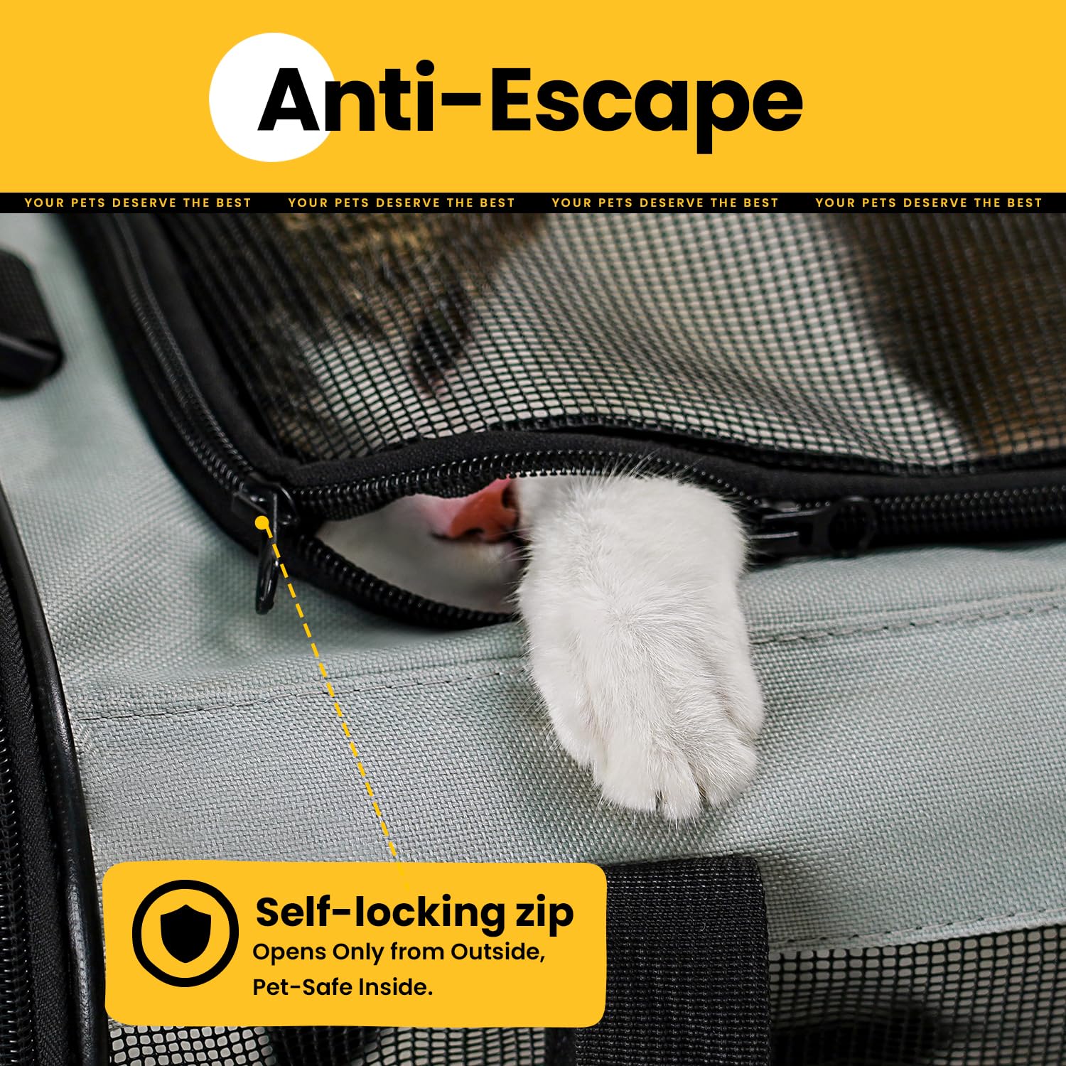 Conlun soft-sided cat carrier top-entry and side-entry for easy access