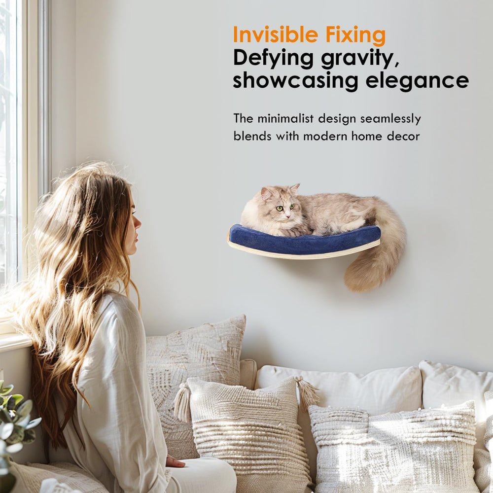 COOLEX cat wall shelf mounted design highlights space-saving elegance for small rooms.