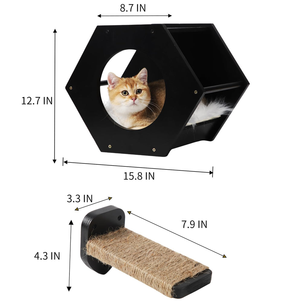 COOLEX cat shelf’s metal brackets ensure reliable stability during play