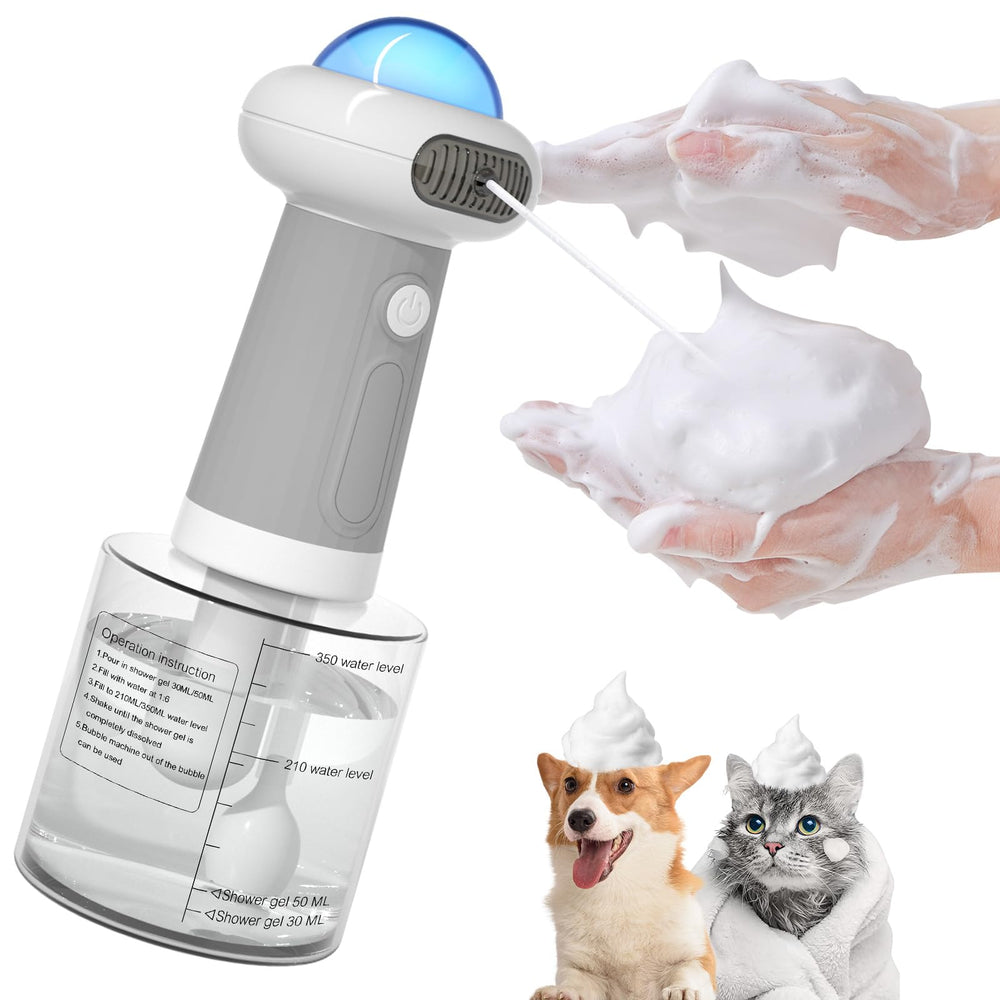 Coocake electric dog shampoo dispenser front view for mess-free baths.