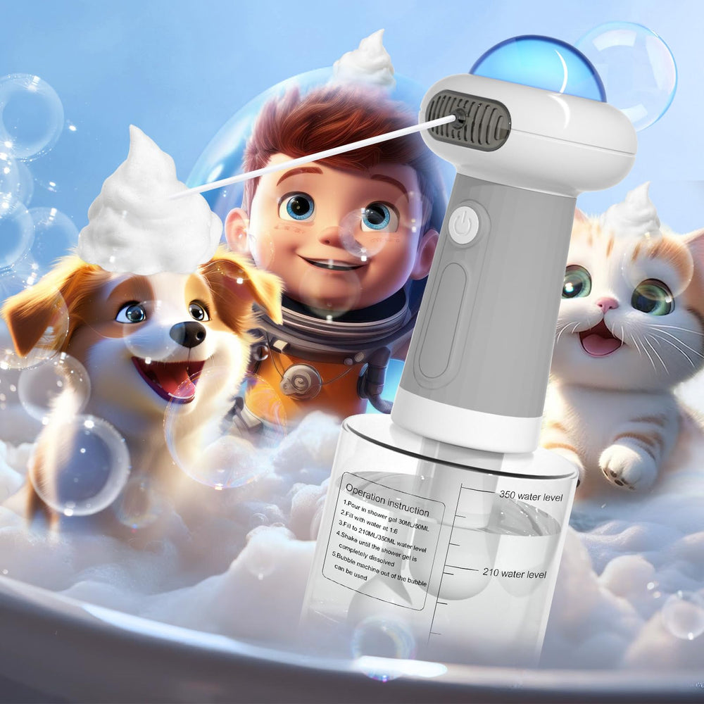 Coocake dispenser bubbles dense foam for thorough cleaning.