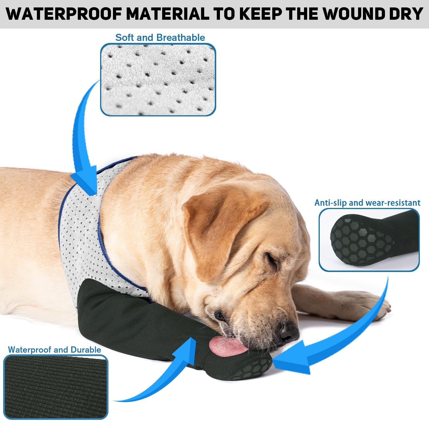 Coodeo healing boots non-slip bottom provide secure indoor traction for dogs