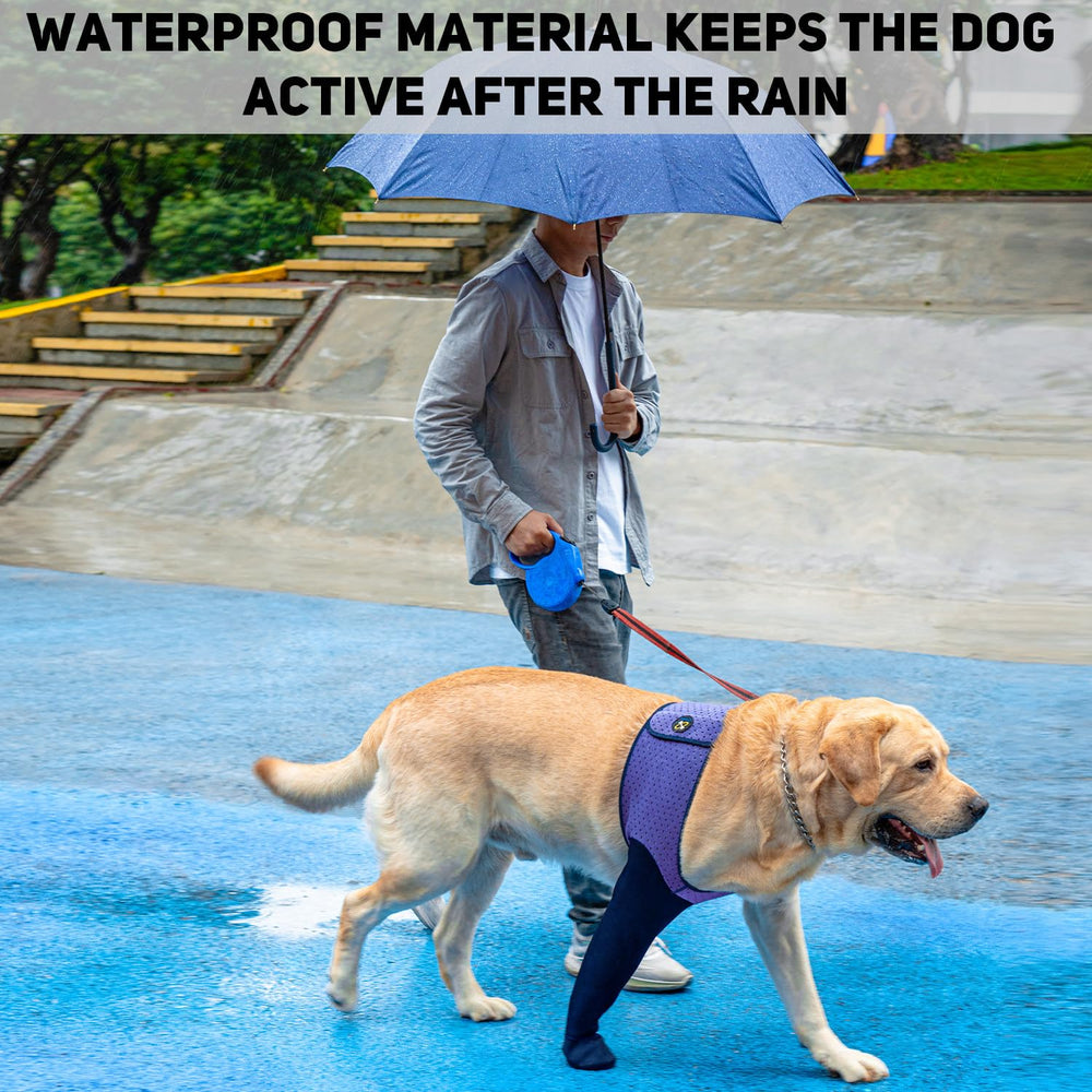 Coodeo paw protectors feature waterproof sleeves to keep paws dry.