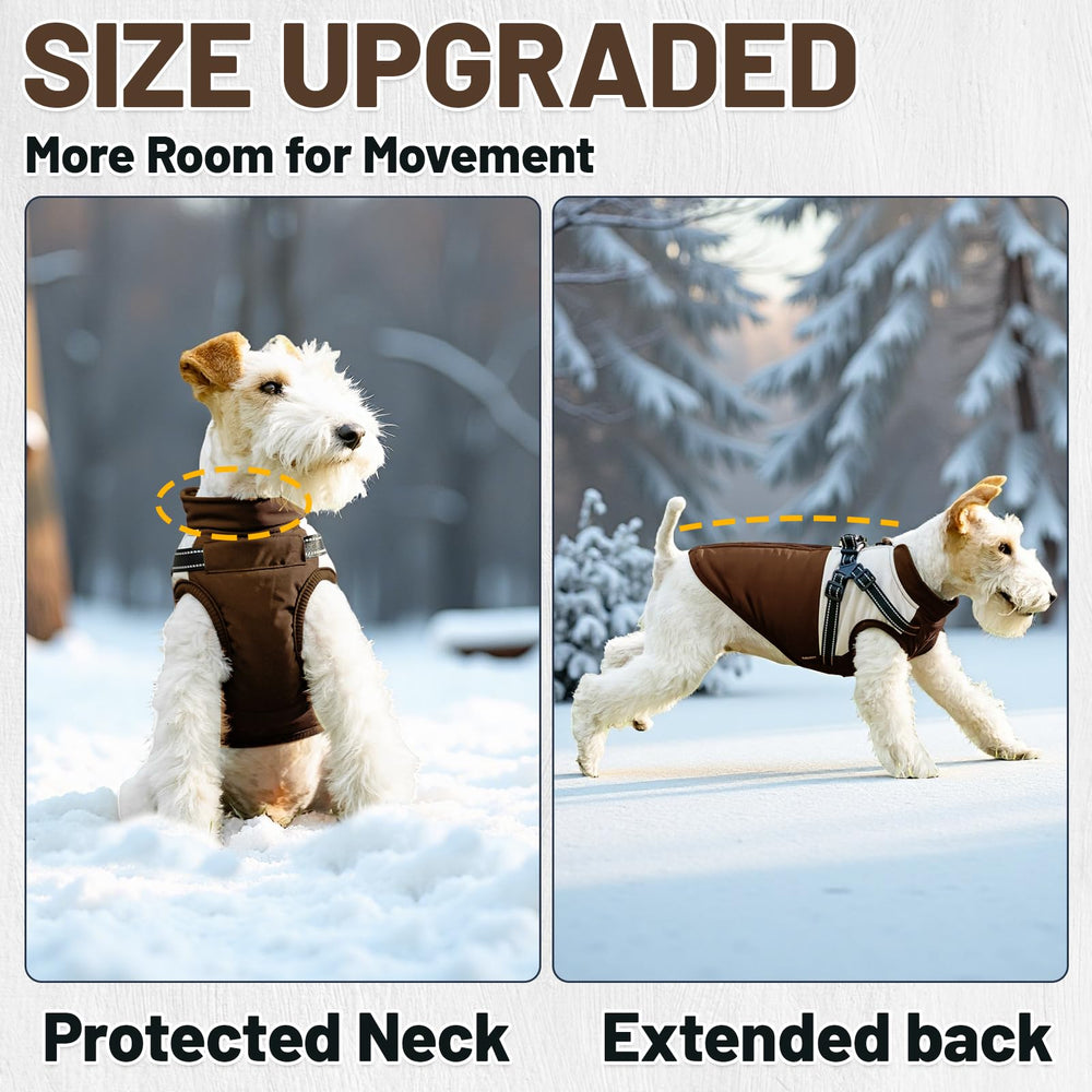 COOHAMS dog winter coat plush interior keeps your pup feeling cozy indoors.