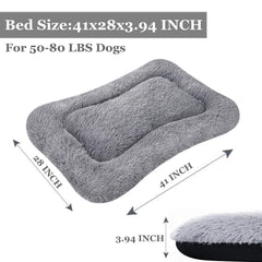 Coohom Deluxe Plush Dog Bed in crate shows snug fit for large dogs.