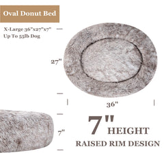 Coohom oval calming donut dog bed raised rim supports head and neck