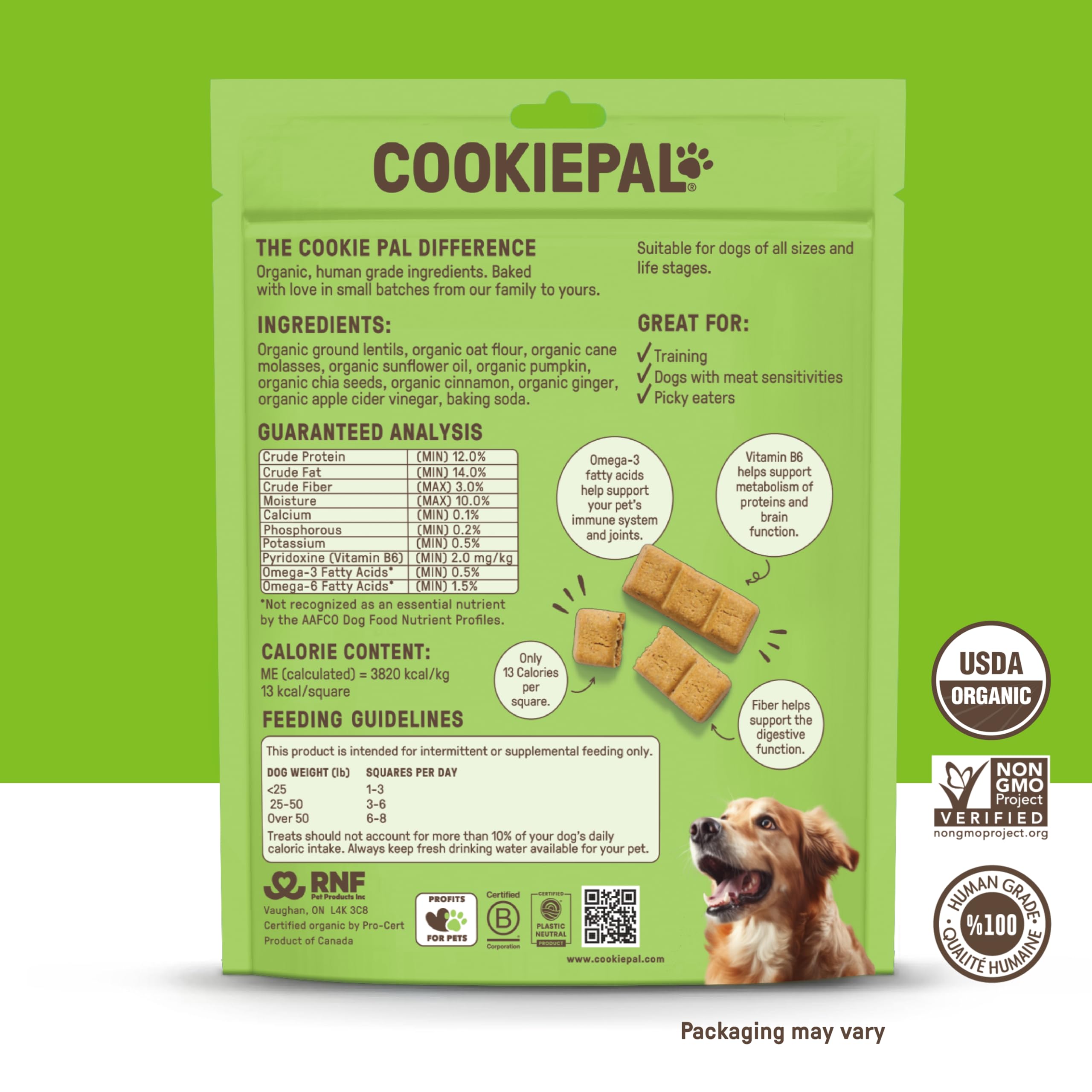 CookiePal pumpkin dog treats crunchy biscuits reveal texture ideal for training rewards.