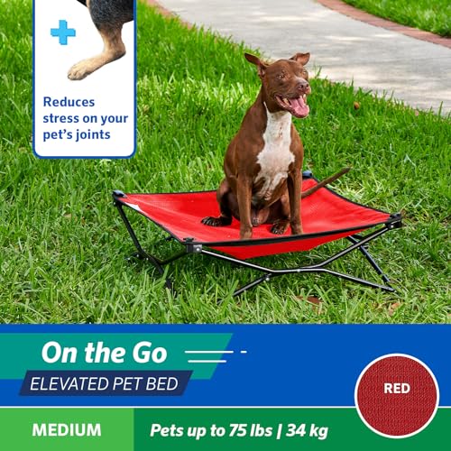 Coolaroo On-The-Go Bed elevated frame; relief from hard surfaces.