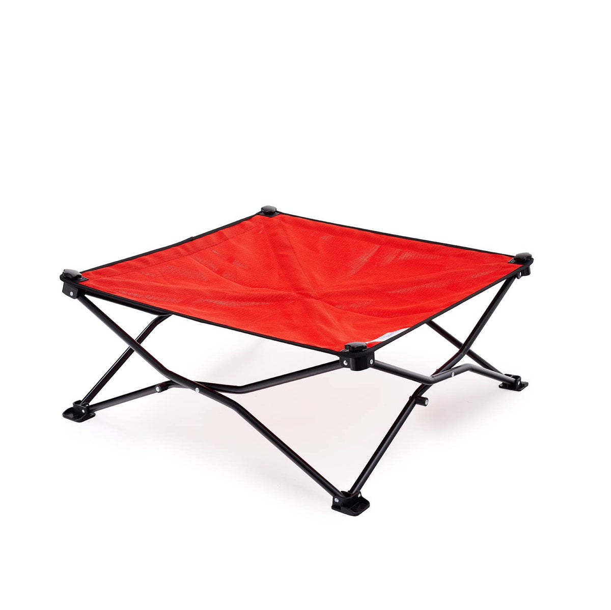 Coolaroo On-The-Go Bed folded for travel; portable comfort on the go.