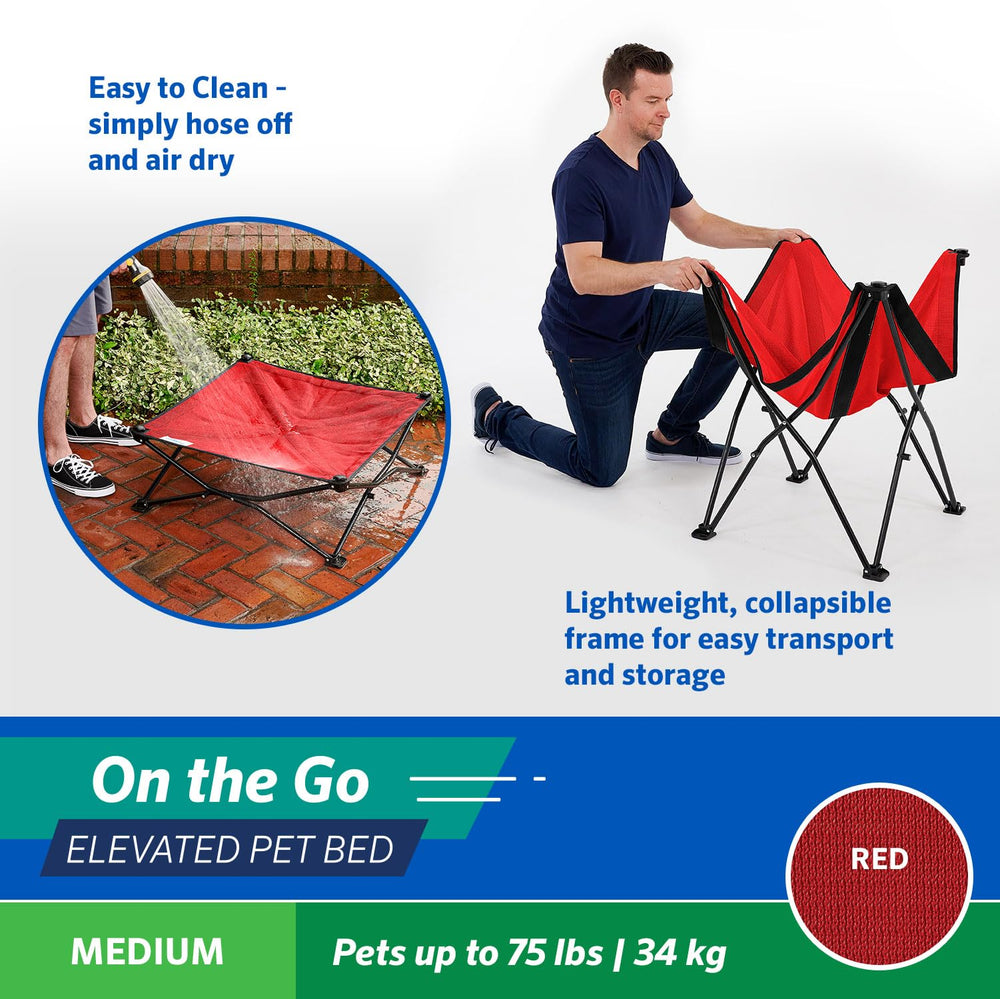 Coolaroo On-The-Go Bed moisture-resistant fabric; easy to hose off after trips.