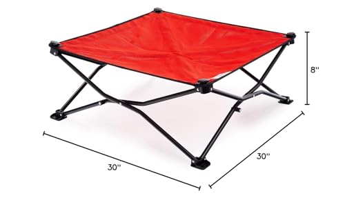 Coolaroo On-The-Go Bed red color; high visibility and cozy travel sleep space.