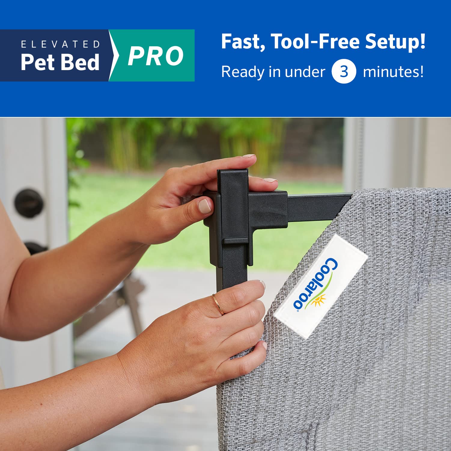 Coolaroo Pro 48in crate fit demonstrates crate compatibility for placement.