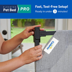 Coolaroo Pro 48in crate fit demonstrates crate compatibility for placement.