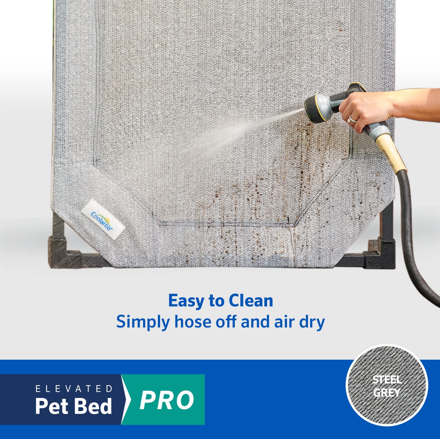Coolaroo Pro low-profile design enables easy stepping on and off for small dogs.