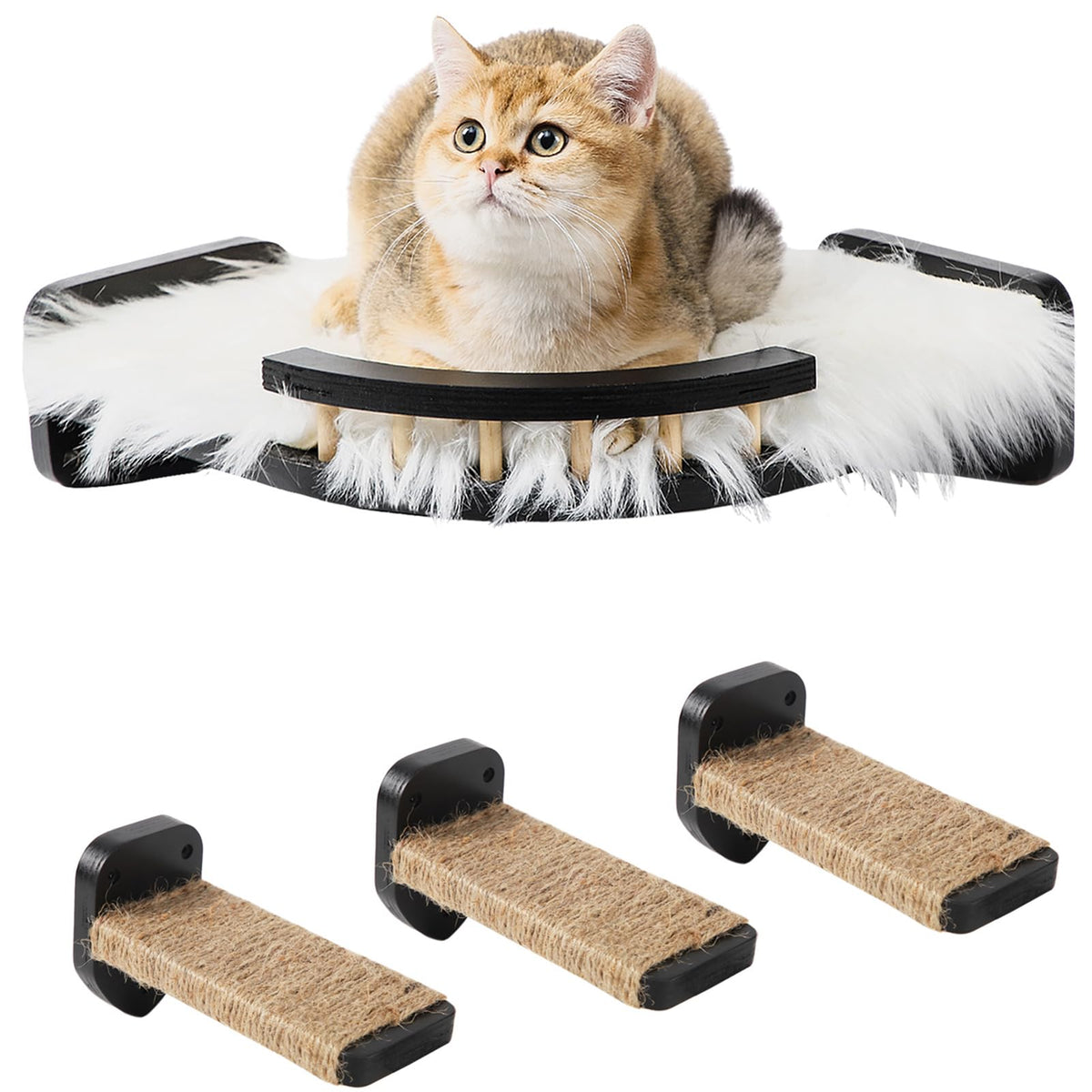 COOLEX Cat Wall Shelves corner design boosts vertical play and space efficiency.
