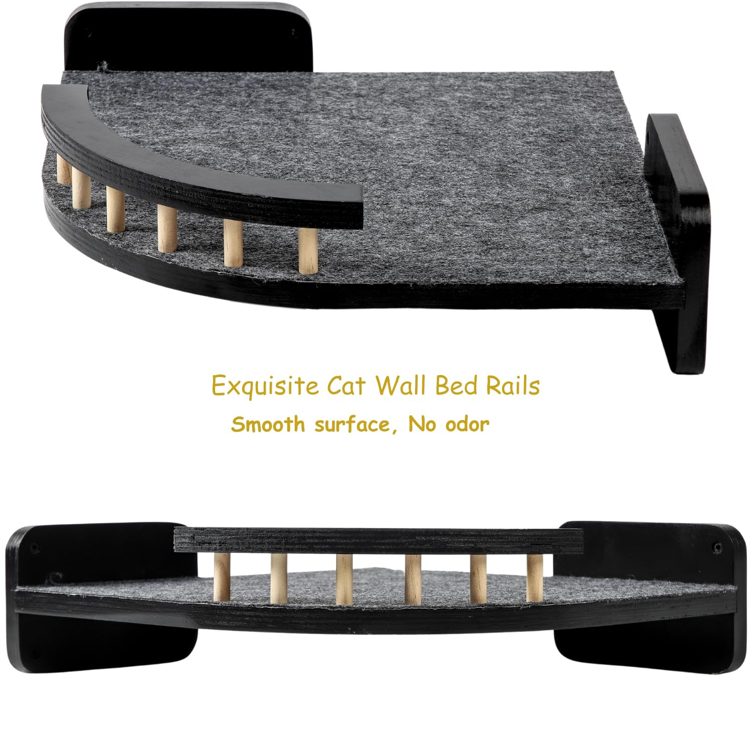 COOLEX Cat Wall Shelves metal brackets ensure sturdy wall mounting.