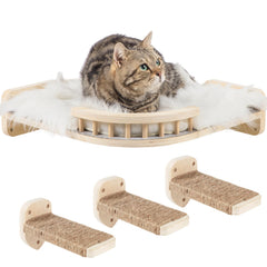 COOLEX Large Cat Shelves with 3 Steps on wall – promotes vertical exercise and exploration.