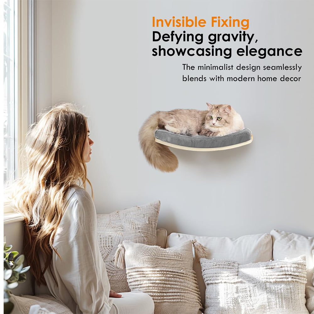 COOLEX curved wood finish design adds elegant décor to cat furniture collection.