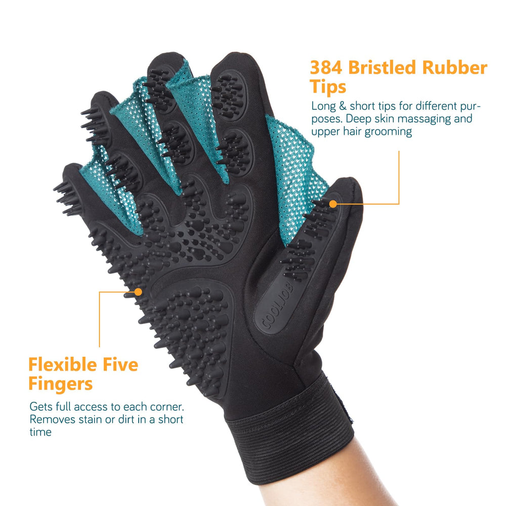 COOLJOB patented gloves in use during bath to enhance lather and cleansing