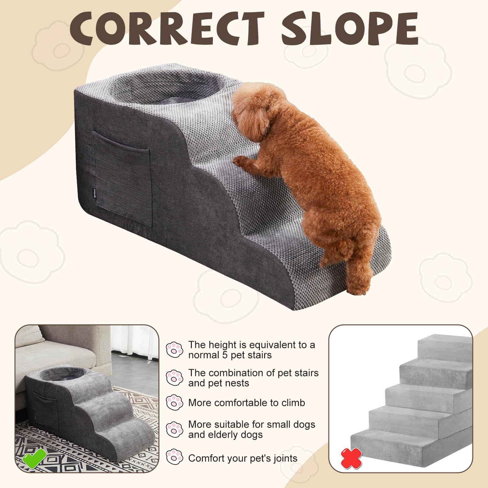 Cooloo8 dog pad for puppy gray, memory foam comfort supports joints during naps.