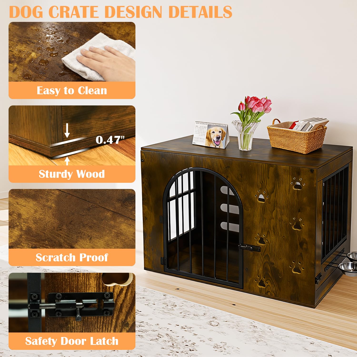 Coolsheepsia dog crate bowls provide convenient mealtime within the furniture