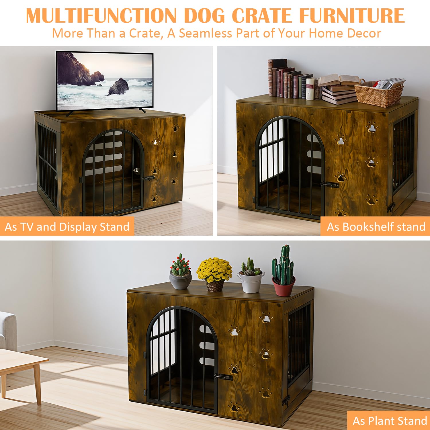 Coolsheepsia dog crate used as TV stand shows space-saving versatility