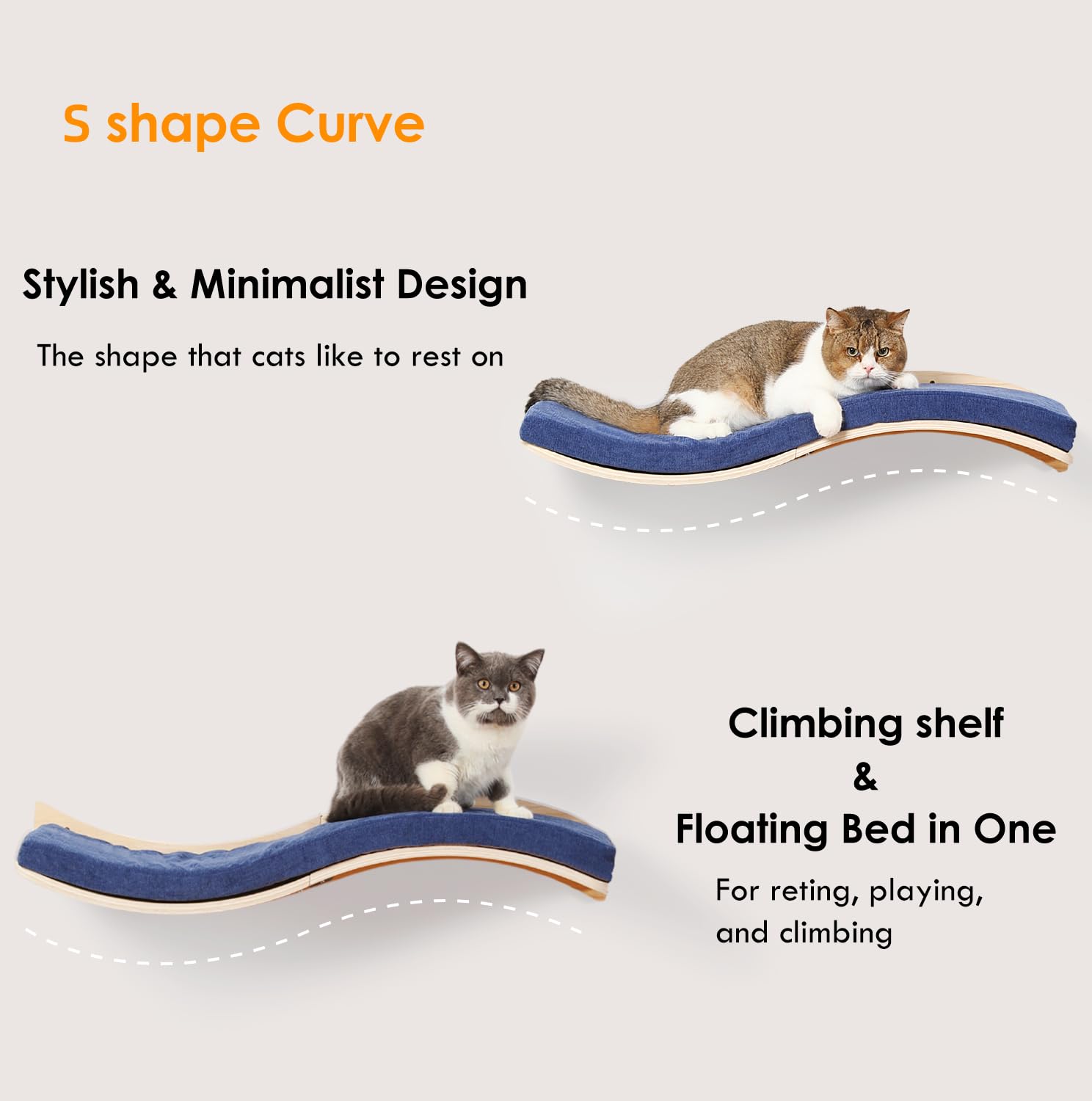 Cooolex cat wall shelf in use, a cozy lounging scene by a window