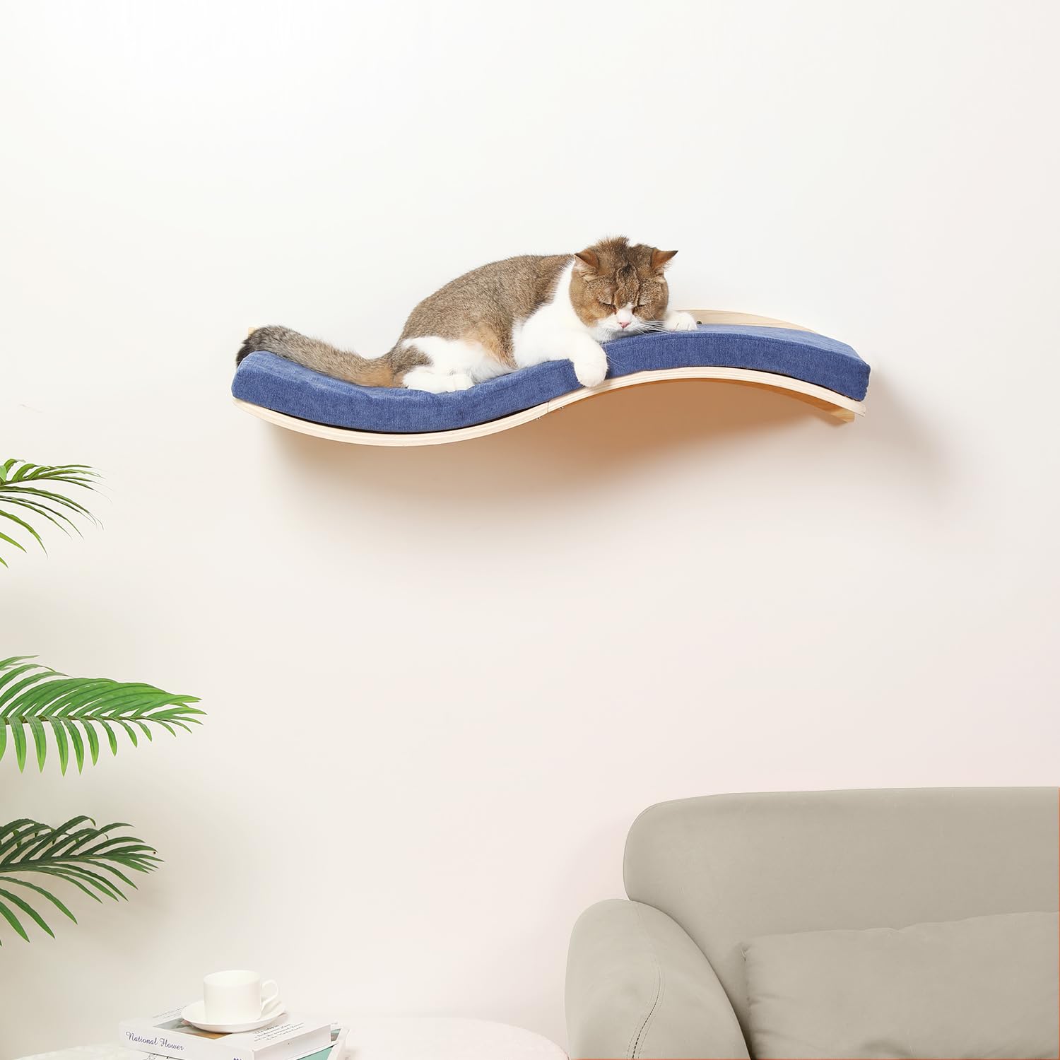 Cooolex cat wall shelf in a multi-cat living room used for play and rest