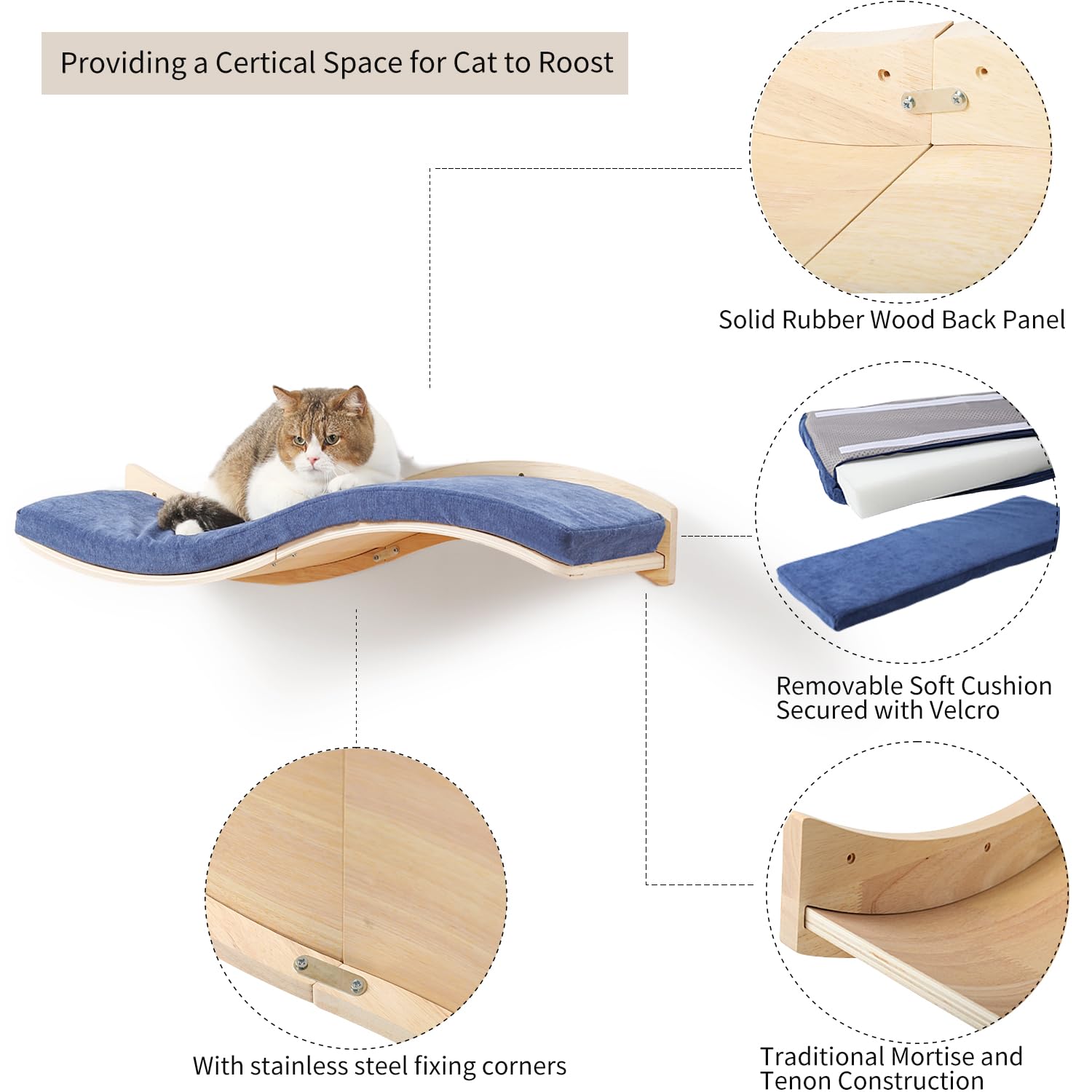 Cooolex shelf with soft cushion and Velcro cover secured for comfy rests