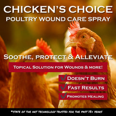 Coop Care Chicken's Choice spray soothing burns and skin irritations on poultry